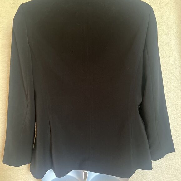 Renee Rowan Black Blazer Long One Button Jacket Office Lined Women size 14 - Picture 2 of 10